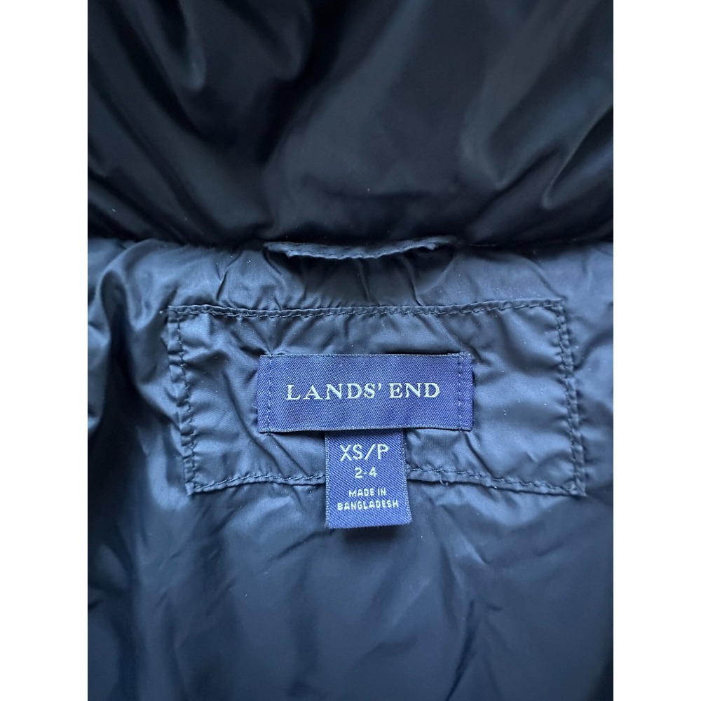 Lands' End Black Nylon Goose Down Filled Coat Women's size XS - Picture 6 of 13
